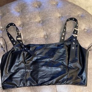 Leather crop top